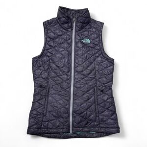 The North Face Thermoball‎ Vest Womens Small Puffer Sleeveless Purple Quilted